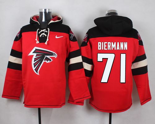 Nike Falcons #71 Kroy Biermann Red Player Pullover NFL Hoodie