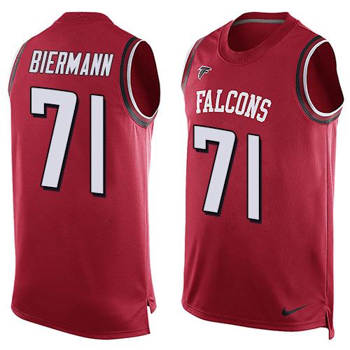 Nike Falcons #71 Kroy Biermann Red Team Color Men's Stitched NFL Limited Tank Top Jersey Nike Falcons #71 Kroy Biermann Red Team Color Men's Stitched NFL Limited Tank Top Jersey