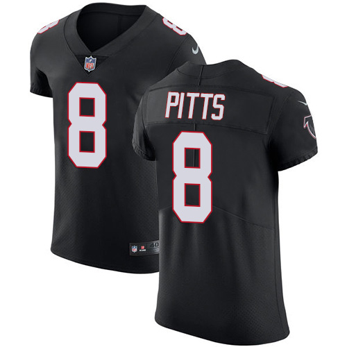 Nike Falcons #8 Kyle Pitts Black Alternate Men's Stitched NFL Vapor Untouchable Elite Jersey Nike Falcons #8 Kyle Pitts Black Alternate Men's Stitched NFL Vapor Untouchable Elite Jersey
