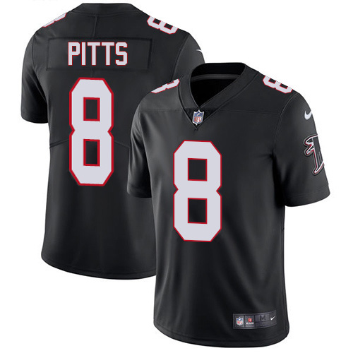 Nike Falcons #8 Kyle Pitts Black Alternate Men's Stitched NFL Vapor Untouchable Limited Jersey Nike Falcons #8 Kyle Pitts Black Alternate Men's Stitched NFL Vapor Untouchable Limited Jersey