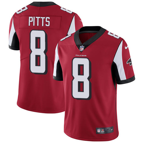 Nike Falcons #8 Kyle Pitts Red Team Color Men's Stitched NFL Vapor Untouchable Limited Jersey Nike Falcons #8 Kyle Pitts Red Team Color Men's Stitched NFL Vapor Untouchable Limited Jersey