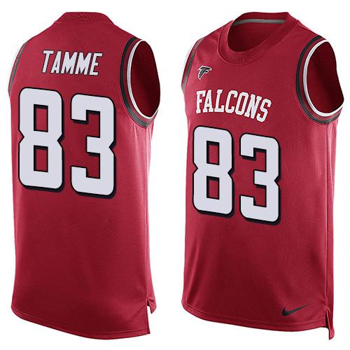 Nike Falcons #83 Jacob Tamme Red Team Color Men's Stitched NFL Limited Tank Top Jersey Nike Falcons #83 Jacob Tamme Red Team Color Men's Stitched NFL Limited Tank Top Jersey