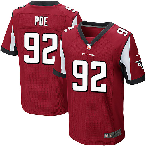 Nike Falcons #92 Dontari Poe Red Team Color Men's Stitched NFL Elite Jersey