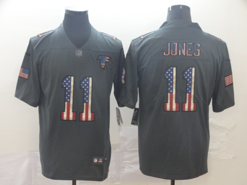 Nike Falcons 11 Julio Jones 2019 Salute To Service USA Flag Fashion Limited Jersey Nike Falcons 11 Julio Jones 2019 Salute To Service USA Flag Fashion Limited Jersey
