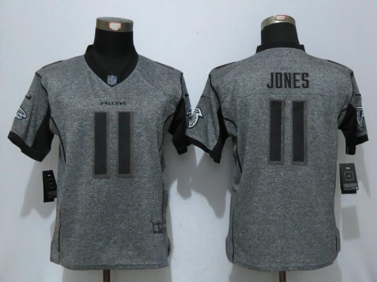 Nike Falcons 11 Julio Jones Gray Gridiron Gray Women Limited Jersey