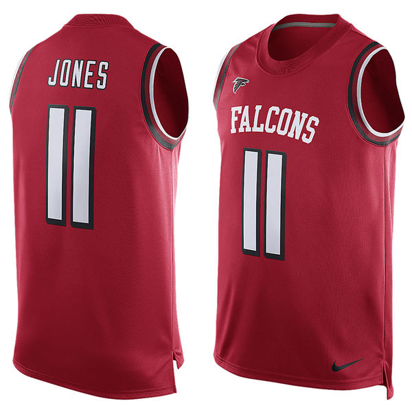 Nike Falcons 11 Julio Jones Red Color Rush Name & Number Tank Top