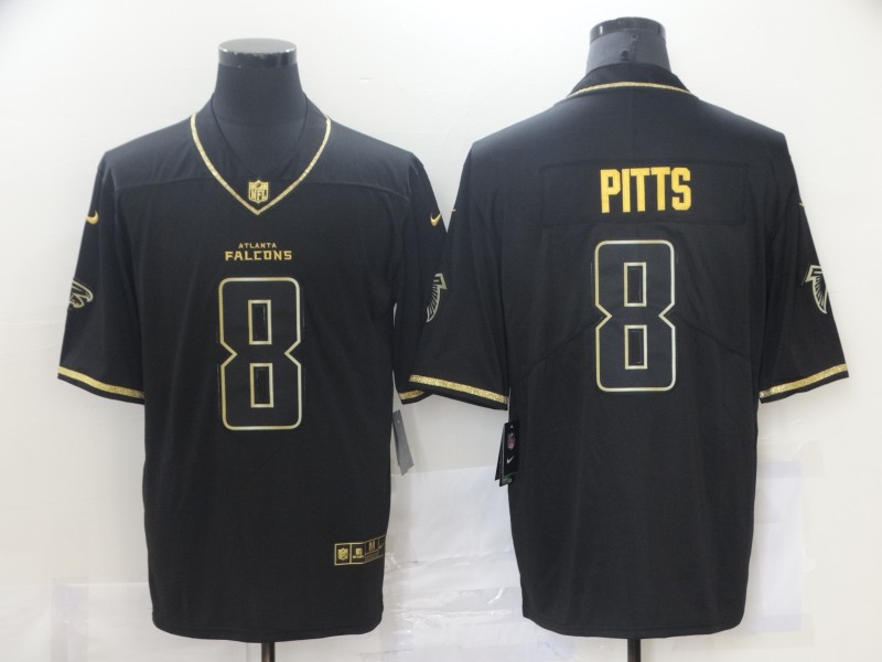 Nike Falcons 8 Kyle Pitts Black Gold Vapor Untouchable Limited Jersey Nike Falcons 8 Kyle Pitts Black Gold Vapor Untouchable Limited Jersey