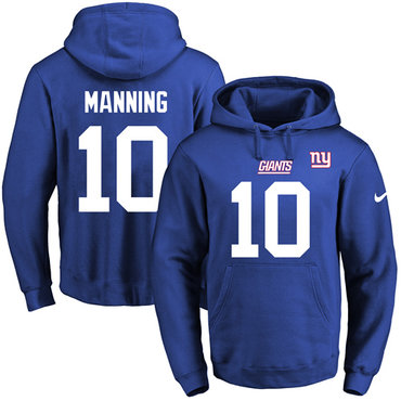 Nike Giants #10 Eli Manning Royal Blue Name & Number Pullover NFL Hoodie Nike Giants #10 Eli Manning Royal Blue Name & Number Pullover NFL Hoodie