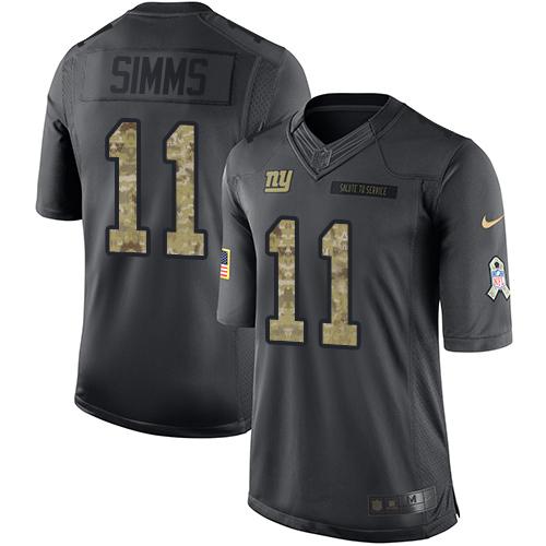 Nike Giants #11 Phil Simms Black Men's Stitched NFL Limited 2016 Salute to Service Jersey Nike Giants #11 Phil Simms Black Men's Stitched NFL Limited 2016 Salute to Service Jersey