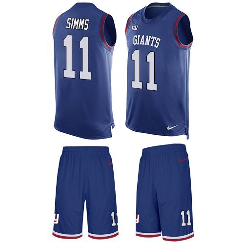 Nike Giants #11 Phil Simms Royal Blue Team Color Men's Stitched NFL Limited Tank Top Suit Jersey Nike Giants #11 Phil Simms Royal Blue Team Color Men's Stitched NFL Limited Tank Top Suit Jersey