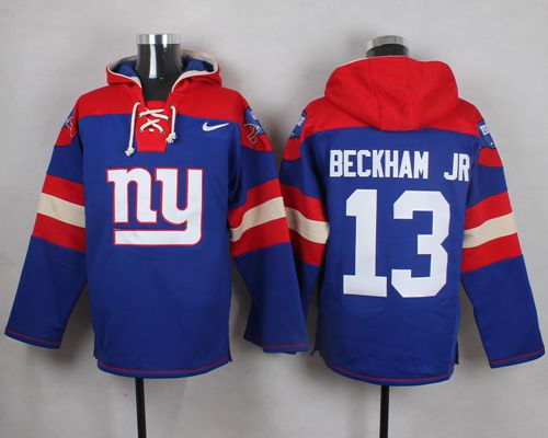 Nike Giants #13 Odell Beckham Jr Royal Blue Player Pullover NFL