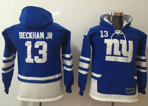 Nike Giants #13 Odell Beckham Jr Royal Blue White Youth Name & Number Pullover NFL Hoodie Nike Giants #13 Odell Beckham Jr Royal Blue White Youth Name & Number Pullover NFL Hoodie