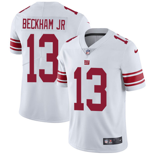 Nike Giants #13 Odell Beckham Jr White Men's Stitched NFL Vapor Untouchable Limited Jersey Nike Giants #13 Odell Beckham Jr White Men's Stitched NFL Vapor Untouchable Limited Jersey