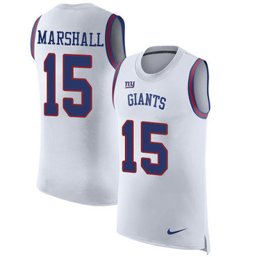 Nike Giants #15 Brandon Marshall White Men's Stitched NFL Limited Rush Tank Top Jersey Nike Giants #15 Brandon Marshall White Men's Stitched NFL Limited Rush Tank Top Jersey