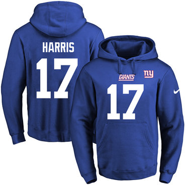 Nike Giants #17 Dwayne Harris Royal Blue Name & Number Pullover NFL Hoodie Nike Giants #17 Dwayne Harris Royal Blue Name & Number Pullover NFL Hoodie