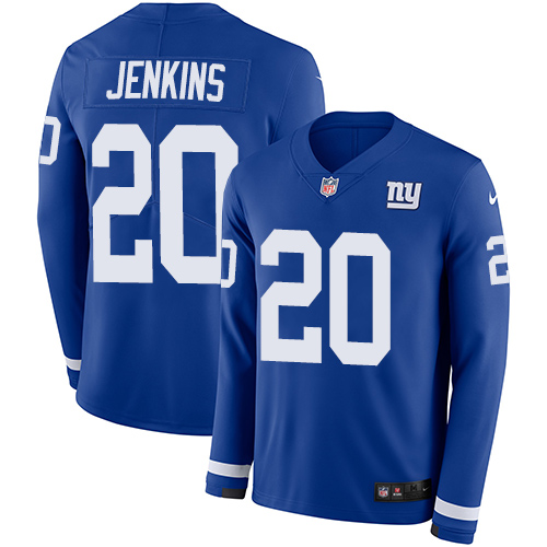 Nike Giants #20 Janoris Jenkins Royal Blue Team Color Men's Stitched NFL Limited Therma Long Sleeve Jersey Nike Giants #20 Janoris Jenkins Royal Blue Team Color Men's Stitched NFL Limited Therma Long Sleeve Jersey