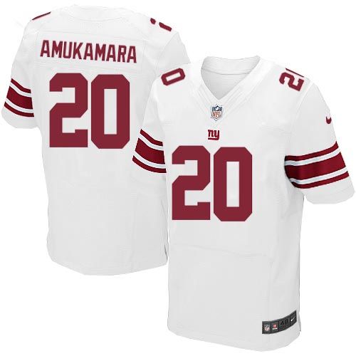 Nike Giants #20 Prince Amukamara White Men's Stitched NFL Elite Jersey