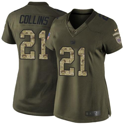 Nike Giants #21 Landon Collins Green Women's Stitched NFL Limited Salute to Service Jersey