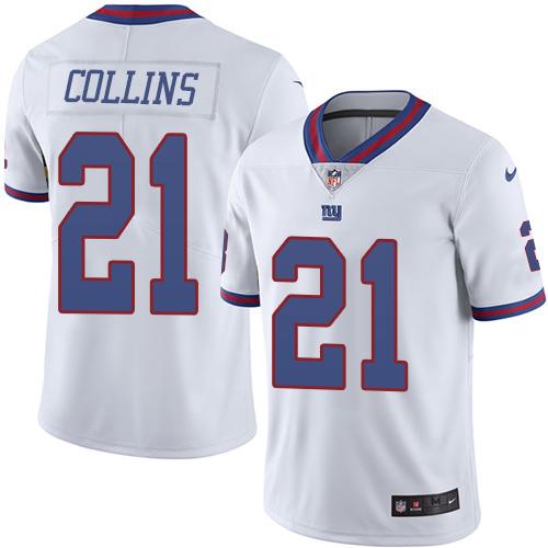 Nike Giants #21 Landon Collins White Men's Stitched NFL Limited Rush Jersey Nike Giants #21 Landon Collins White Men's Stitched NFL Limited Rush Jersey