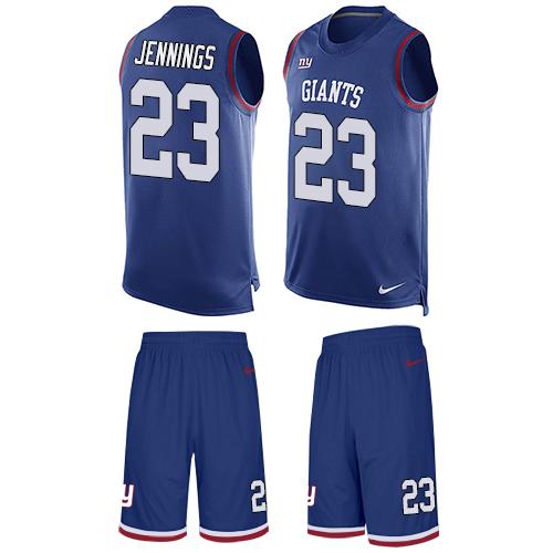 Nike Giants #23 Rashad Jennings Royal Blue Team Color Men's Stitched NFL Limited Tank Top Suit Jersey Nike Giants #23 Rashad Jennings Royal Blue Team Color Men's Stitched NFL Limited Tank Top Suit Jersey