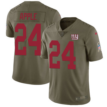 Nike Giants #24 Eli Apple Olive Youth Stitched NFL Limited 2017 Salute to Service Jersey