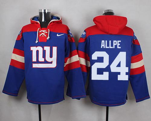 Nike Giants #24 Eli Apple Royal Blue Player Pullover NFL Hoodie Nike Giants #24 Eli Apple Royal Blue Player Pullover NFL Hoodie