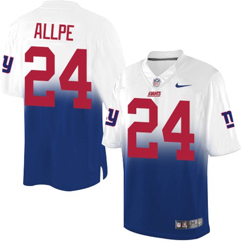Nike Giants #24 Eli Apple Royal Blue White Men's Stitched NFL Elite Fadeaway Fashion Jersey
