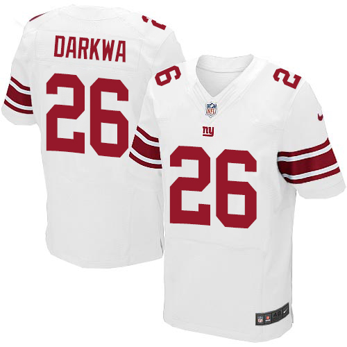Nike Giants #26 Orleans Darkwa White Men's Stitched NFL Elite Jersey Nike Giants #26 Orleans Darkwa White Men's Stitched NFL Elite Jersey