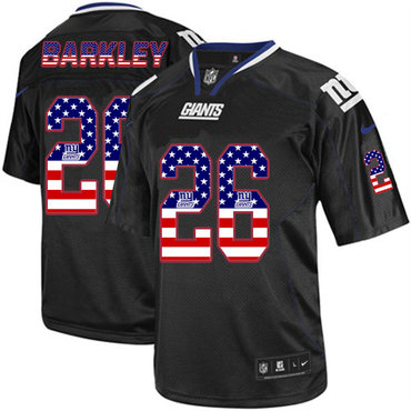 Nike Giants #26 Saquon Barkley Black Men's Stitched NFL Elite USA Flag Fashion Jersey Nike Giants #26 Saquon Barkley Black Men's Stitched NFL Elite USA Flag Fashion Jersey