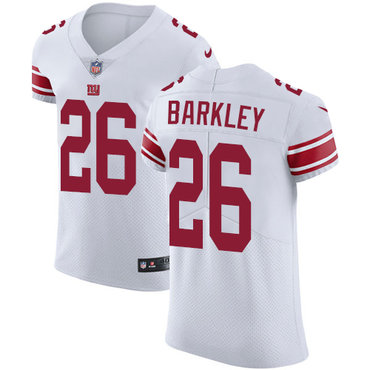Nike Giants #26 Saquon Barkley White Men's Stitched NFL Vapor Untouchable Elite Jersey Nike Giants #26 Saquon Barkley White Men's Stitched NFL Vapor Untouchable Elite Jersey