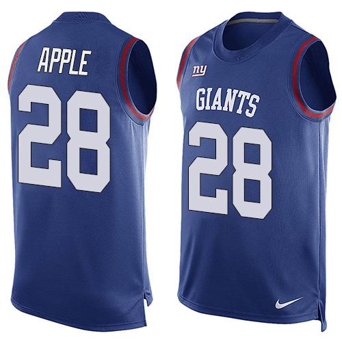 Nike Giants #28 Eli Apple Royal Blue Team Color Men's Stitched NFL Limited Tank Top Jersey Nike Giants #28 Eli Apple Royal Blue Team Color Men's Stitched NFL Limited Tank Top Jersey