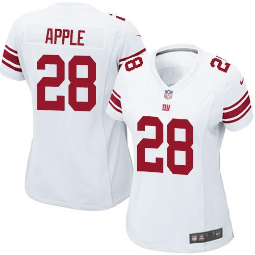 Nike Giants #28 Eli Apple White Women's Stitched NFL Elite Jersey