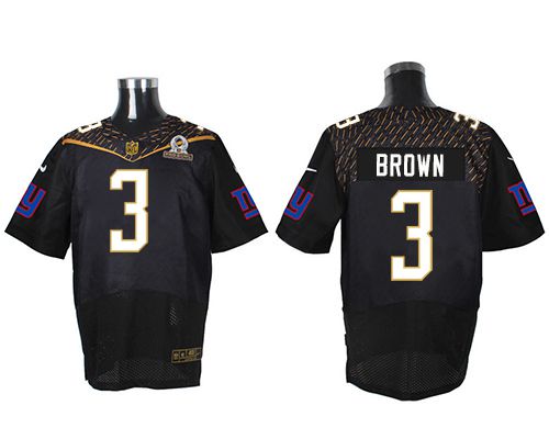 Nike Giants #3 Josh Brown Black 2016 Pro Bowl Men's Stitched NFL Elite Jersey