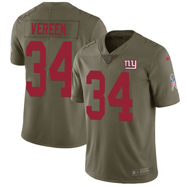 Nike Giants #34 Shane Vereen Olive Youth Stitched NFL Limited 2017 Salute to Service Jersey
