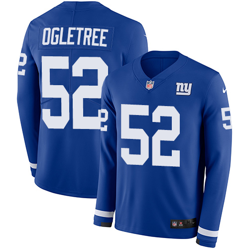 Nike Giants #52 Alec Ogletree Royal Blue Team Color Men's Stitched NFL Limited Therma Long Sleeve Jersey Nike Giants #52 Alec Ogletree Royal Blue Team Color Men's Stitched NFL Limited Therma Long Sleeve Jersey