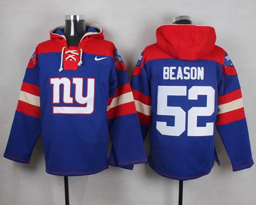 Nike Giants #52 Jon Beason Royal Blue Player Pullover NFL Hoodie