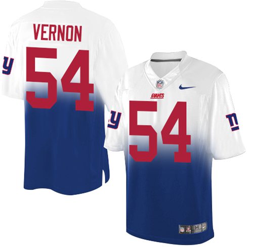 Nike Giants #54 Olivier Vernon Royal Blue White Men's Stitched NFL Elite Fadeaway Fashion Jersey Nike Giants #54 Olivier Vernon Royal Blue White Men's Stitched NFL Elite Fadeaway Fashion Jersey