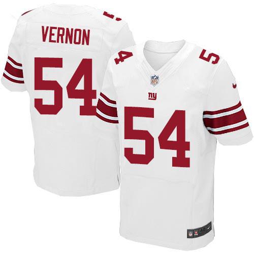 Nike Giants #54 Olivier Vernon White Men's Stitched NFL Elite Jersey Nike Giants #54 Olivier Vernon White Men's Stitched NFL Elite Jersey