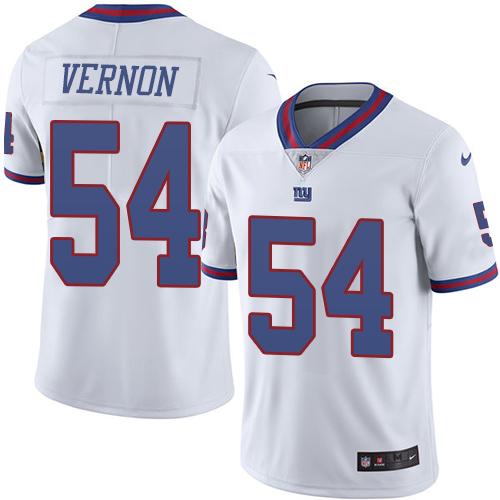 Nike Giants #54 Olivier Vernon White Men's Stitched NFL Limited Rush Jersey Nike Giants #54 Olivier Vernon White Men's Stitched NFL Limited Rush Jersey