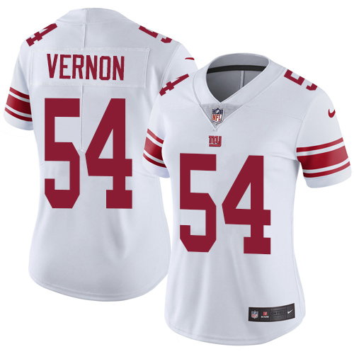 Nike Giants #54 Olivier Vernon White Women's Stitched NFL Vapor Untouchable Limited Jersey