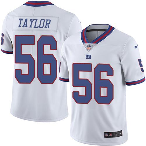 Nike Giants #56 Lawrence Taylor White Men's Stitched NFL Limited Rush Jersey Nike Giants #56 Lawrence Taylor White Men's Stitched NFL Limited Rush Jersey