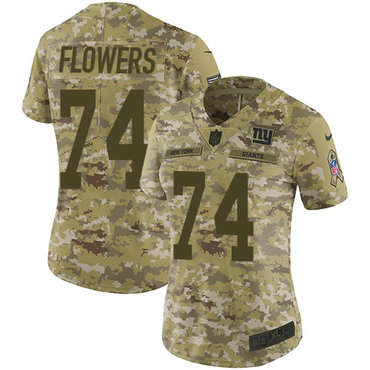 Nike Giants #74 Ereck Flowers Camo Women's Stitched NFL Limited 2018 Salute to Service Jersey Nike Giants #74 Ereck Flowers Camo Women's Stitched NFL Limited 2018 Salute to Service Jersey