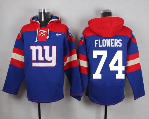 Nike Giants #74 Ereck Flowers Royal Blue Player Pullover NFL Hoodie Nike Giants #74 Ereck Flowers Royal Blue Player Pullover NFL Hoodie
