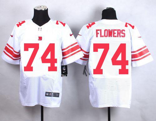 Nike Giants #74 Ereck Flowers White Men's Stitched NFL Elite Jersey Nike Giants #74 Ereck Flowers White Men's Stitched NFL Elite Jersey