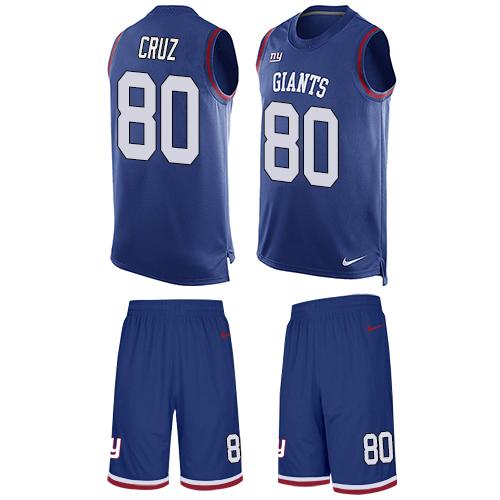 Nike Giants #80 Victor Cruz Royal Blue Team Color Men's Stitched NFL Limited Tank Top Suit Jersey Nike Giants #80 Victor Cruz Royal Blue Team Color Men's Stitched NFL Limited Tank Top Suit Jersey