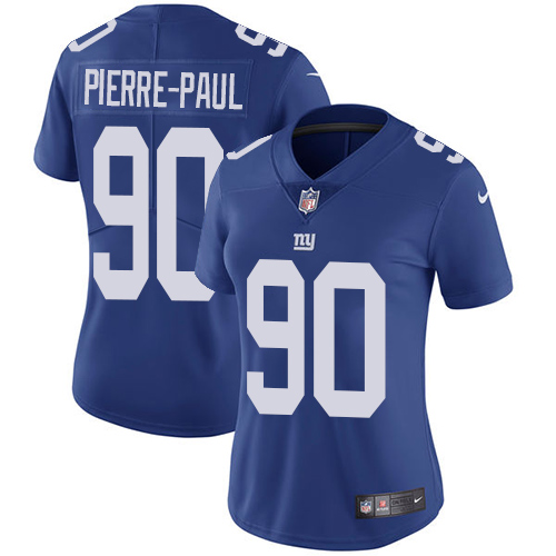 Nike Giants #90 Jason Pierre-Paul Royal Blue Team Color Women's Stitched NFL Vapor Untouchable Limited Jersey