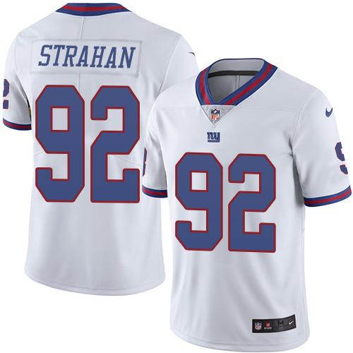 Nike Giants #92 Michael Strahan White Men's Stitched NFL Limited Rush Jersey Nike Giants #92 Michael Strahan White Men's Stitched NFL Limited Rush Jersey