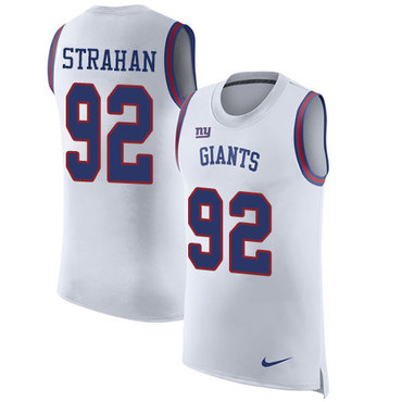 Nike Giants #92 Michael Strahan White Men's Stitched NFL Limited Rush Tank Top Jersey Nike Giants #92 Michael Strahan White Men's Stitched NFL Limited Rush Tank Top Jersey