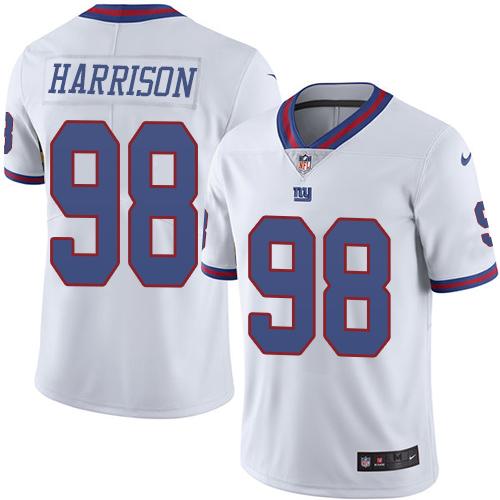 Nike Giants #98 Damon Harrison White Men's Stitched NFL Limited Rush Jersey Nike Giants #98 Damon Harrison White Men's Stitched NFL Limited Rush Jersey