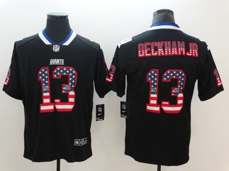 Nike Giants 13 Odell Beckham Jr. Black USA Flag Fashion Color Rush Limited Jersey Nike Giants 13 Odell Beckham Jr. Black USA Flag Fashion Color Rush Limited Jersey